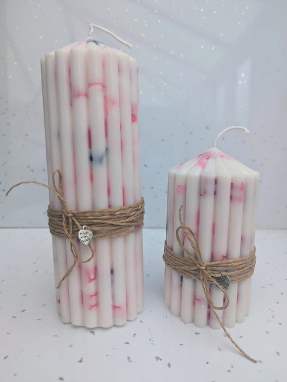 Red & Pink Pillar Candle